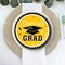 25 Count Yellow Congrats Grad Solid Color Paper Dessert Plates Disposable Party Plates 7 1/4"
